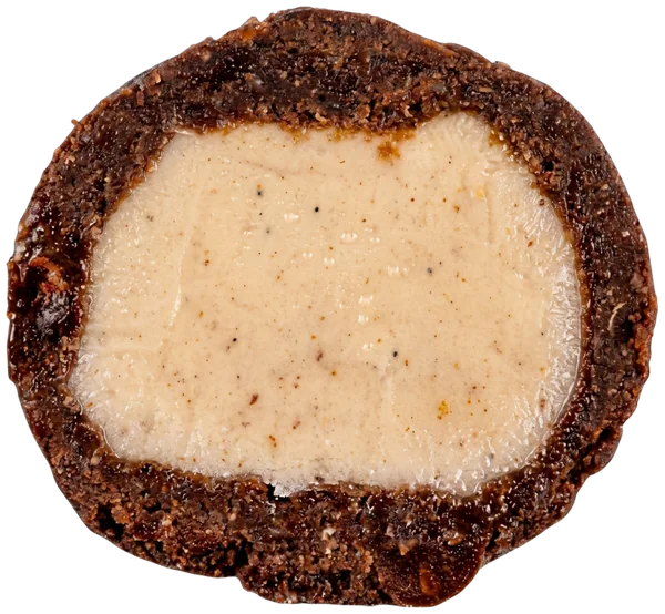 Angeschnittenes kü:gerl: Brownie-Teig mit Mandel-Vanille-Eis