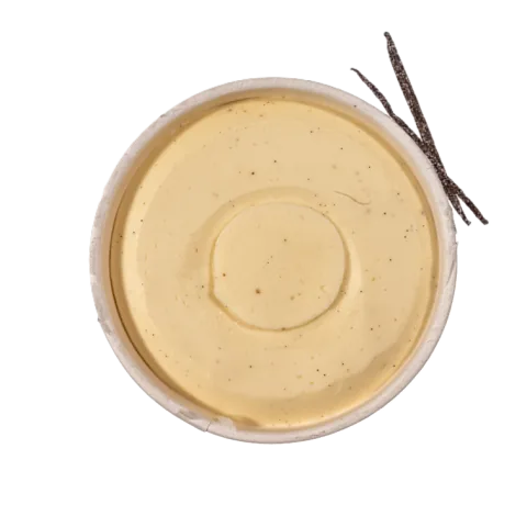 Bio-Eis Mandel-Vanille im Becher, von oben